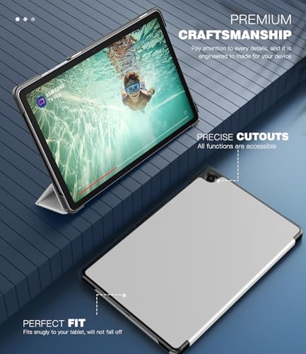 TiMOVO Case for Samsung Galaxy Tab A9+/A9 Plus 11 Inch 2023, Slim Lightweight Stand Hard Back Shell Protective Cover for Galaxy Tab A9+ Tablet SM-X210/X216/X218, Auto Wake/Sleep, Silver Gray - Thumbnail 3