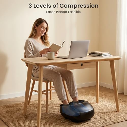 Image of COMFIER Foot Massager with Heat, Kneading, Vibration, Compression, FSA Eligible HSA Store Shiatsu Massager for Plantar Fasciitis Neuropathy, Upgrade Pause Function, Up to Size 13, Gift for Men Women