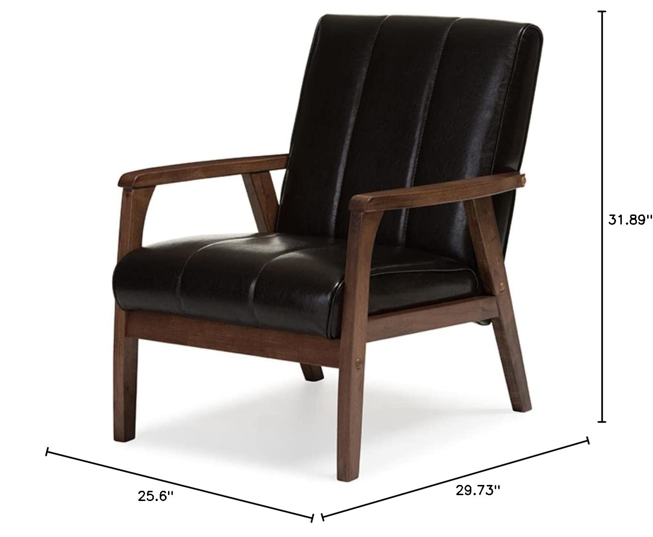 Baxton Studio BBT8011A2-Brown Living-Room-Chairs, Medium, Dark Brown