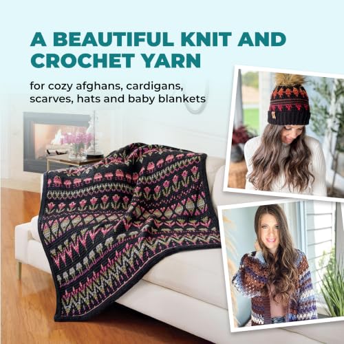 Image of Mary Maxim Prism Yarn, Acrylic Multicolor DK Yarn 290 Yards, Autumn Mist | Ombre Yarn, 3 Weight, Machine Wash, For Knitting and Crochet, Create Baby Items, Blankets, Afghans, Clothing Variegated Yarn