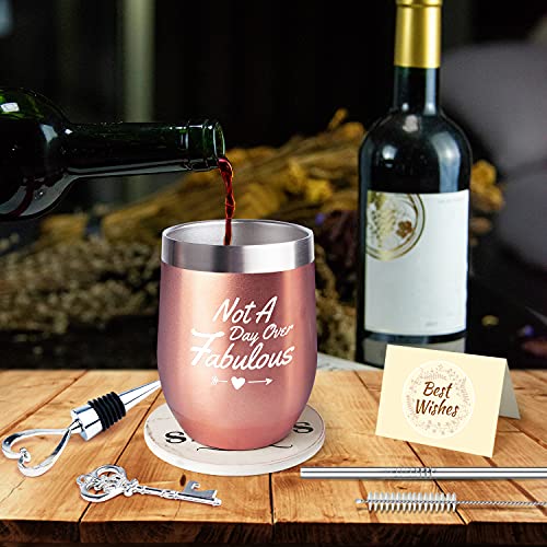 V-Opitos Wine Tumbler Gift Set For Women - Ideal Valentines Day Gifts for Mom, Grandma, Girlfriend, Her, Wife, Sister - Suitable for Christmas, Mothers Day, Birthday Gift - Thumbnail 2