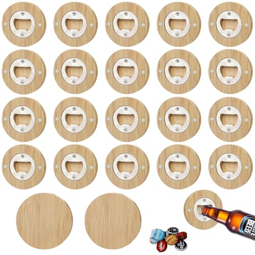 Lot de 20 décapsuleurs en bois, décapsuleurs magnétiques, décapsuleurs ronds en bois, adsorbables, décapsuleurs de canettes de bière, décapsuleurs...