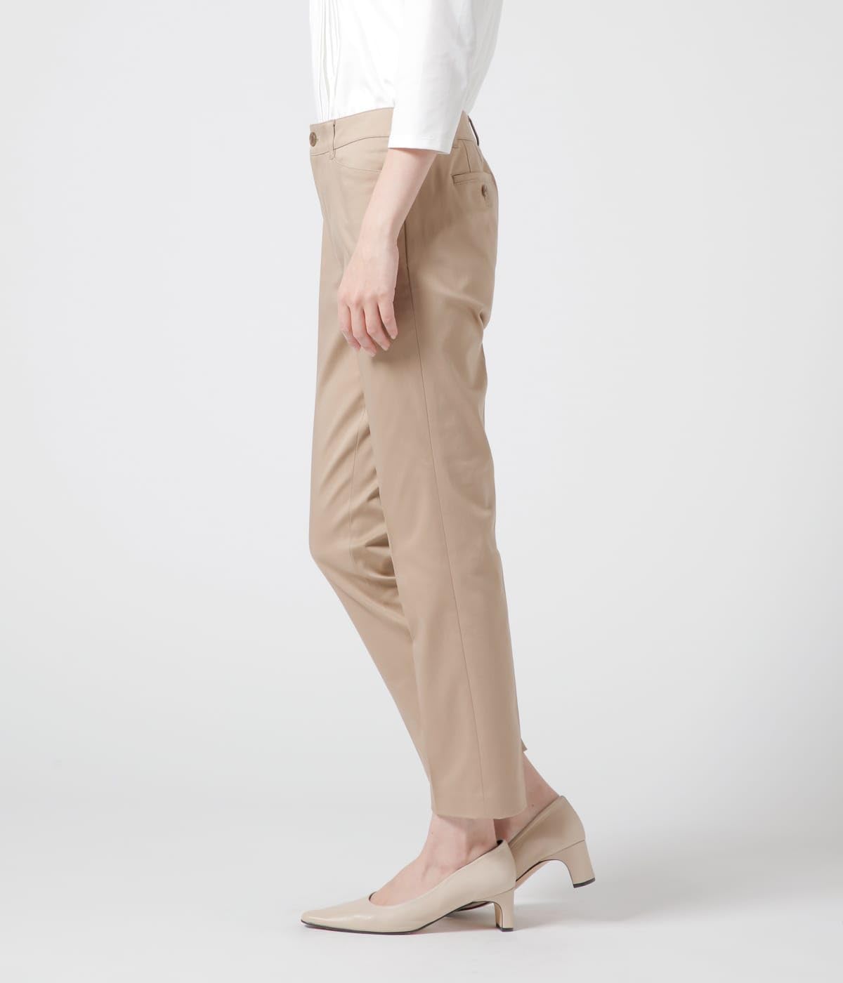 ニューヨーカー　ストレッチサテン センタープレステーパードパンツ　サイズ11 NEWYORKER L-SIZE｜【L】ストレッチサテン センタープレス