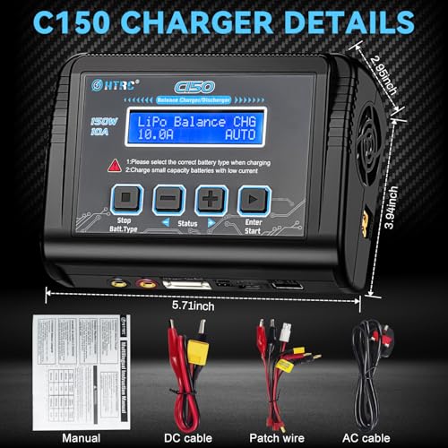 BSTGEKELY 150W 10A LiPo Battery Charger AC/DC Compatible with Lipo Life LiHv Lilo NiMH/NiCd PB - High Performance Charging Solution for RC Models and Drones - Image 7