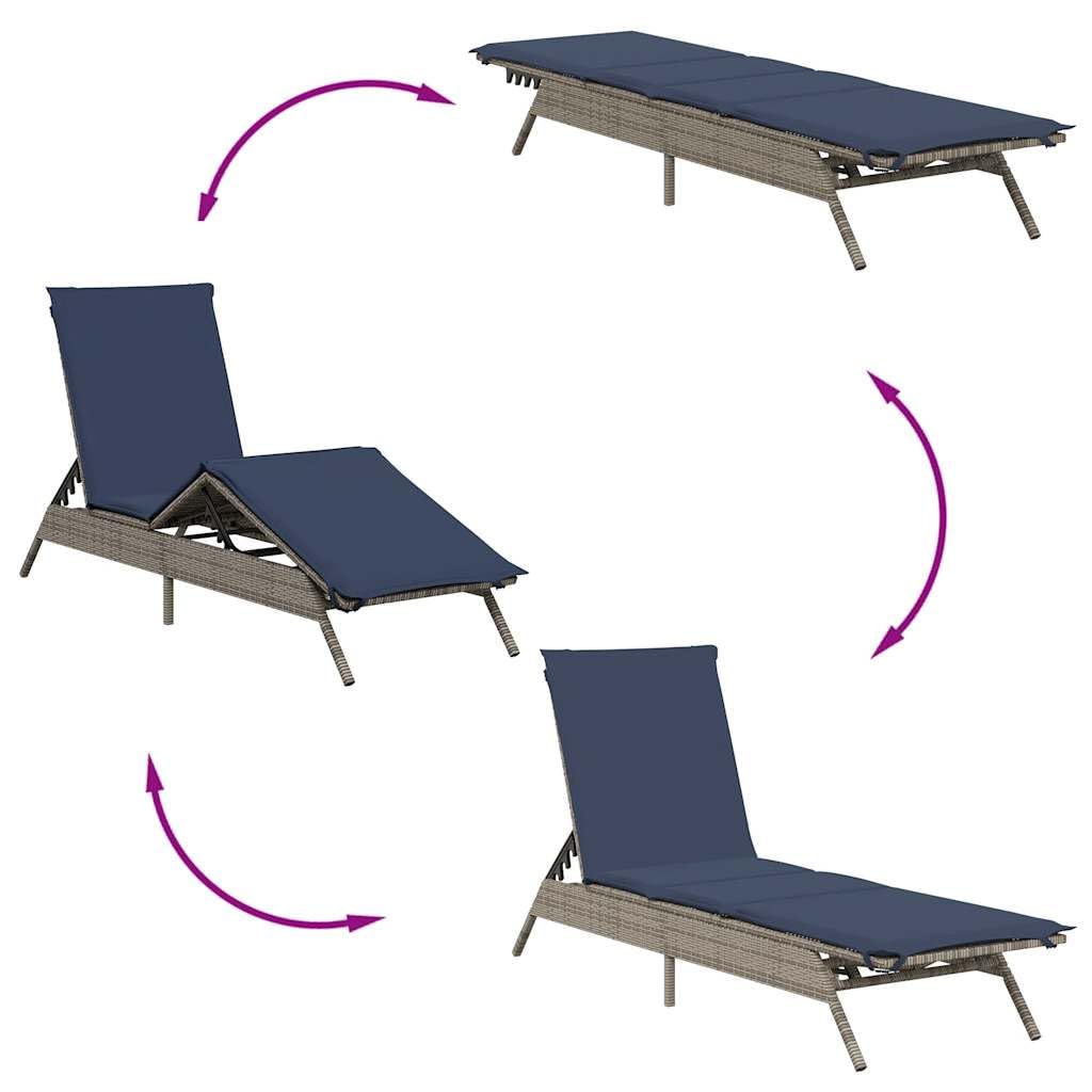 Poltrone da Giardino Relax con Cuscino Grigio