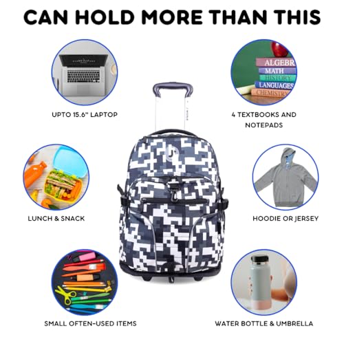 J World New York Lunar Rolling Backpack, Laptop Bag with Wheels, CAMO, One Size3