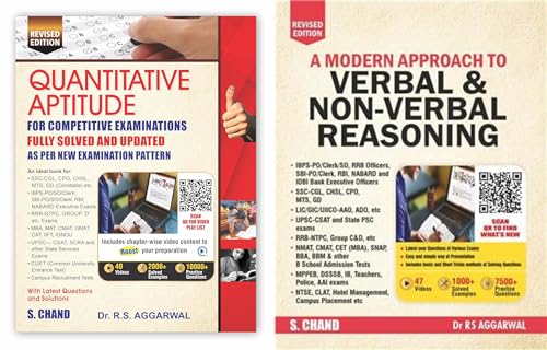 Image of RS Aggarwal - Quantitative Aptitude + Verbal & Non-Verbal Reasoning - Set of 2 Books - For all Government & Competitive Exams of 2025-26 (A Modern Approach To Verbal & Non-verbal Reasoning)
