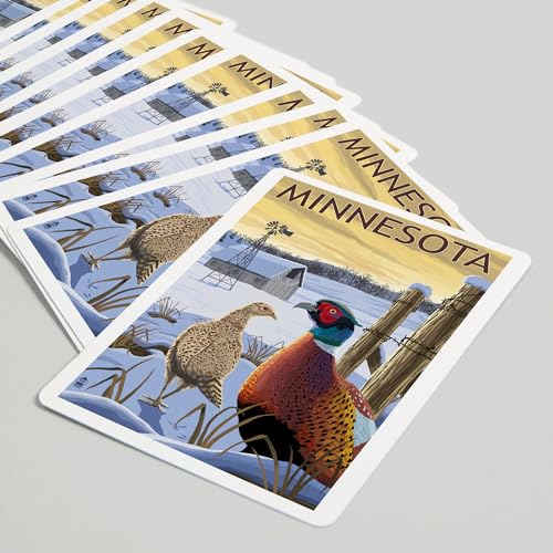 Lantern Press Pheasants, Minnesota, 52 naipes póker adultos miniatura 5