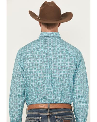 Cinch Western Shirt Mens L/S Circles Print Turquoise MTW11059024