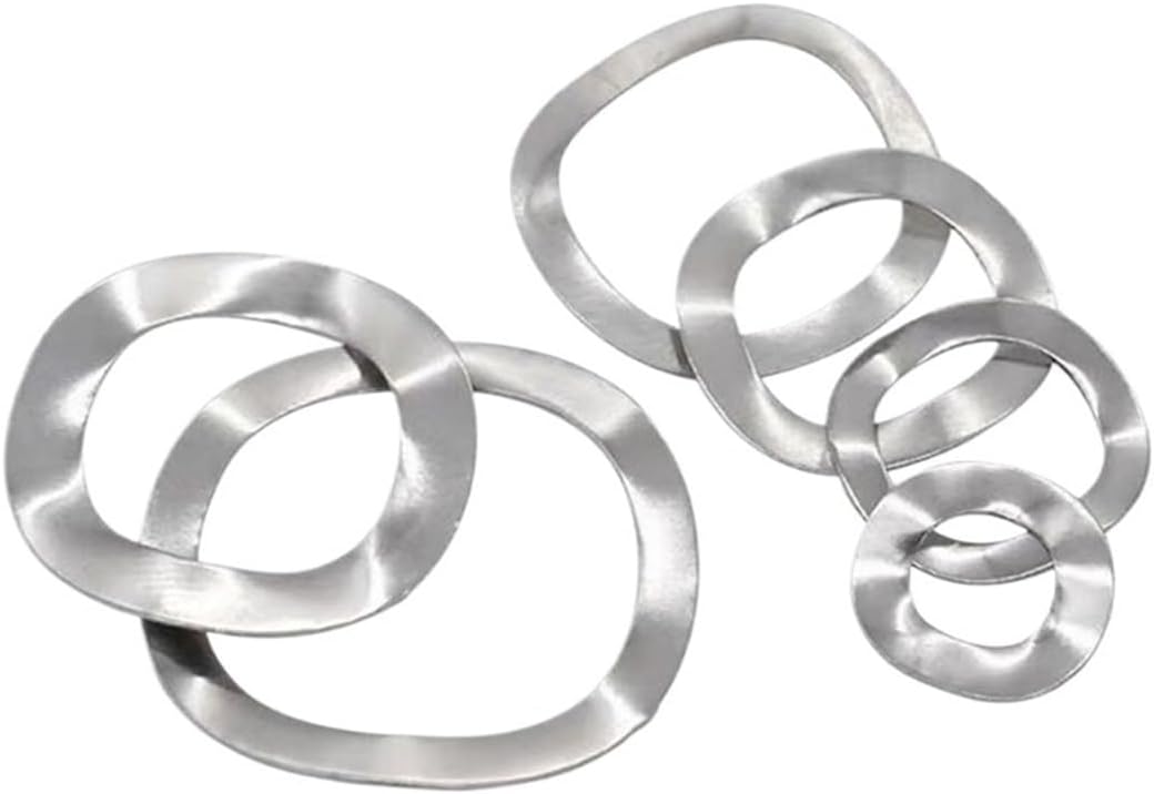 CREAP 10PCS 304 Stainless Stee Three Wave Crest Type Spring Washer M27*34 * 0.3 Wave Washer Spring Crinkle Washers