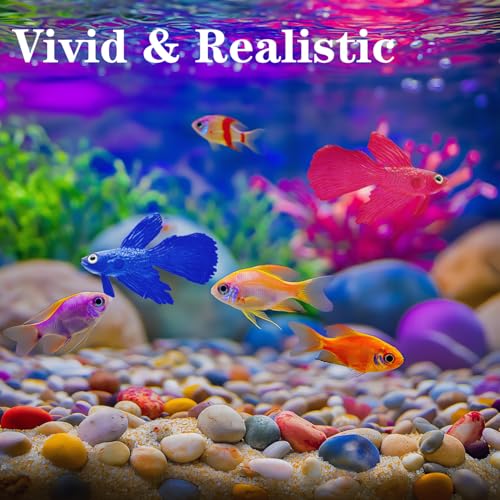 Image of 2 Pack Aquarium Floating Swimming Betta Fish Decor, Vivid Artificial Fish Tank Glowing Fish Ornament, Lifelike Funny Aquarium Fish Scenery for Betta Fish Lovers Small to Large Tank (Betta)