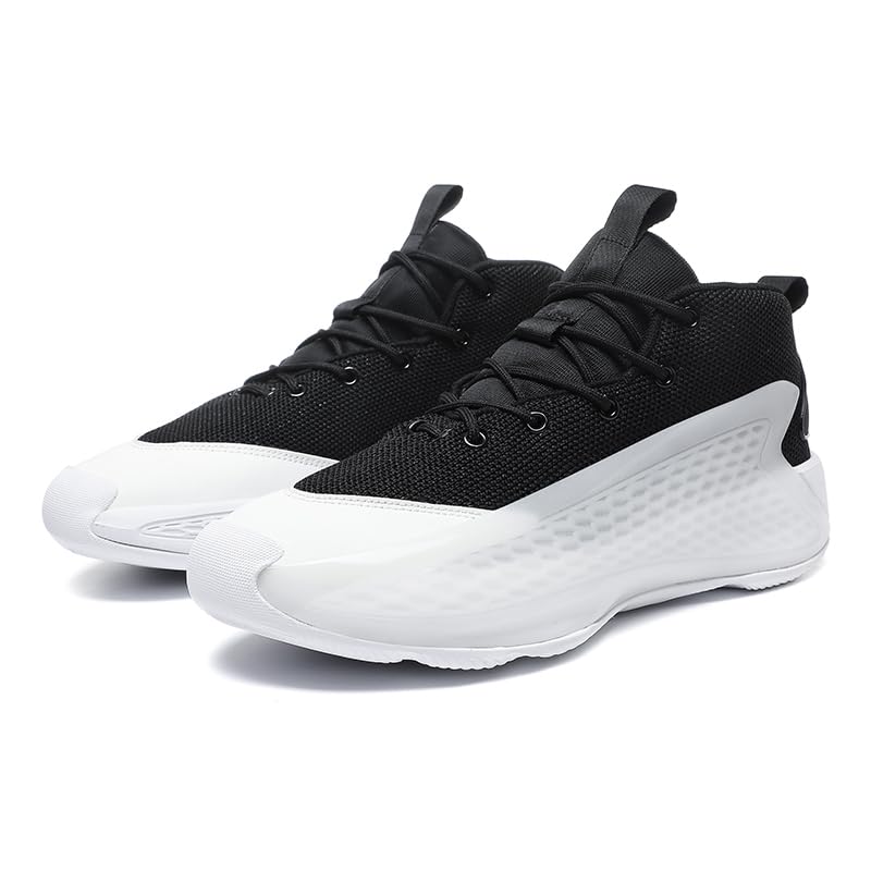 Men's Mesh Breathable Lace-Up Basketball Shoes Thick-Soled Non-Slip Lightweight Mid-Cut Casual Sports Shoes Suitable for Playing Basketball