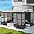 Domi Lean-to Sunroom 10x14FT, Wall Mounted Solarium with Sloping Polycarbonate Roof, Detachable Polycarbonate Screens, 2 Lockable Sliding Doors, Aluminum Gazebo Against Wall Sun Room for Patio Deck