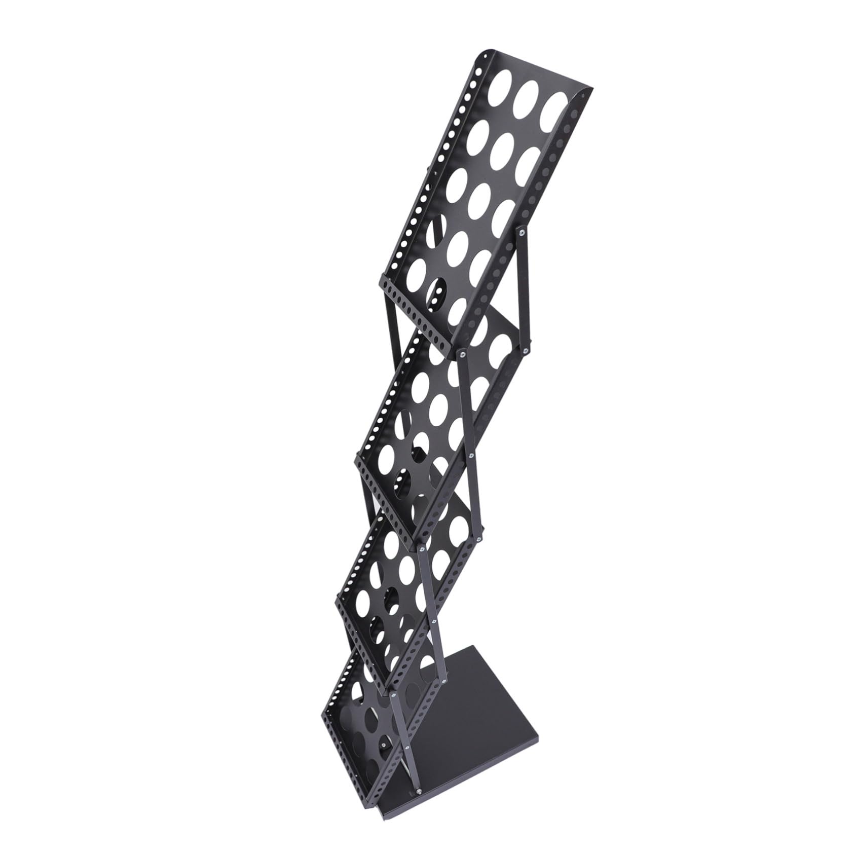 Présentoir à Brochures Vertical Multi-niveaux en Fer Noir Pliable A4