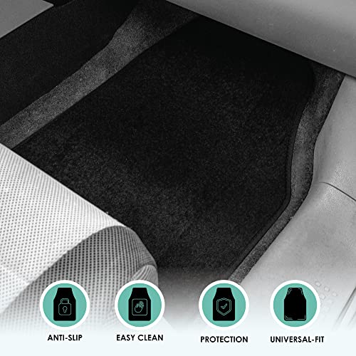 FFH Group Automotive Floor Mats - Carpet Floor Mats for Cars, SUVs & Trucks, 3 Rows Full Set, Universal Fit, Black by FH Group - Image 4