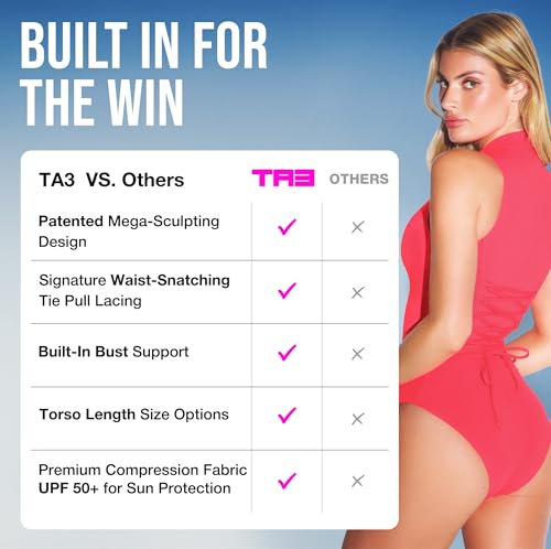 Image of TA3 Sleeveless Surfy Swimsuit for Women - Sculpting & Tummy Control Swimsuits for Women - Patented Construction