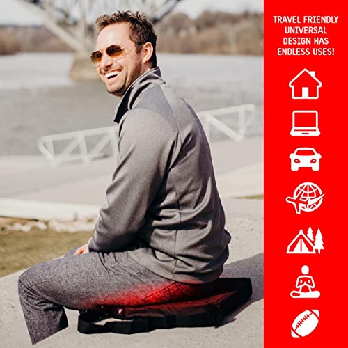 Actionheat 5V Battery Heated Seat Cushion – Seat Warmer With 24 In. Adjustable Shoulder Strap, Waterproof Battery Pocket, Built-In Heating Panel #TOP3
