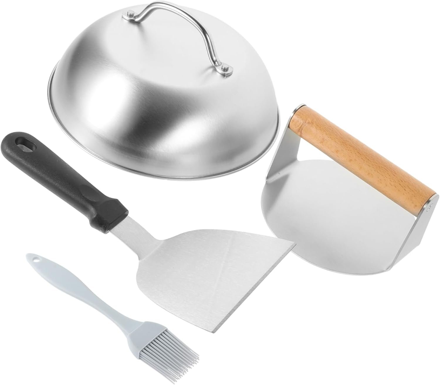 Cabilock 1set Burger Press Meat Pressing Tool for BBQ Outdoor Cooking Ergonomic Handle for Patty Making and Griddle Use