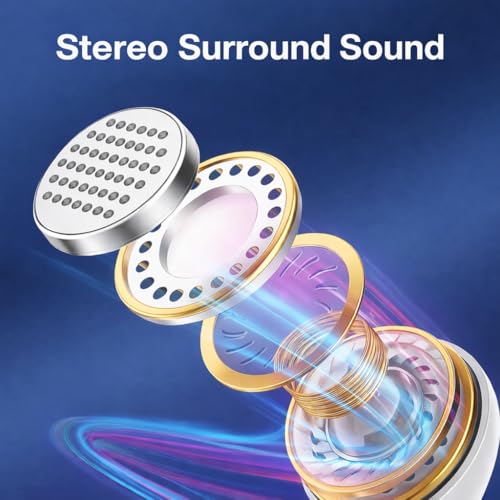 Image of Original Type-C Wired Earphones Compatible with iPhone 15, 16, 17 Featuring Rich Stereo Sound, HD Voice Microphone, in-Line Media Controls and Lightweight Comfortable Design (White) (Off White)