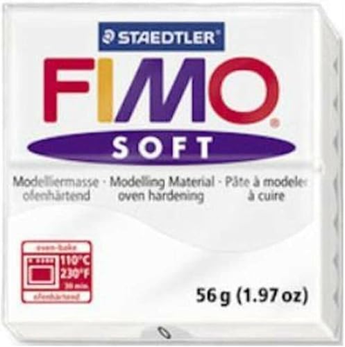 SG Education FIMO 8020 0 Fimo - Arcilla suave para modelar, 2.01 oz, color blanco