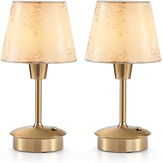 UMEXUS 2 Pack Small Cordless Table Lamp for Restaurant Dinner Table, 5200mAh Battery Operated Touch Lamps, Rechargeable Dimmable Portable Night Light for Bedside Dining Room Patio Kitchen Outdoor