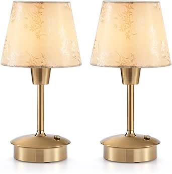 UMEXUS 2 Pack Small Cordless Table Lamp for Restaurant Dinner Table, 5200mAh Battery Operated ...