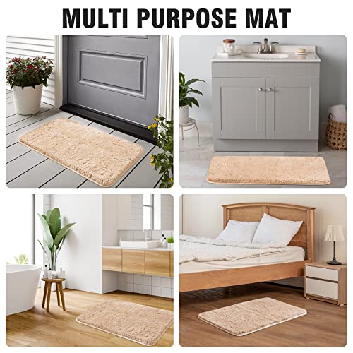 Techmilly Super Soft Shaggy Bathroom Runner Rugs, Absorbent Thick Non Slip Microfiber Bath Rugs, Quick Dry Machine Washable Bath Mat For Bathroom Floor, Bathtub And Shower 17"X47" #TOP6