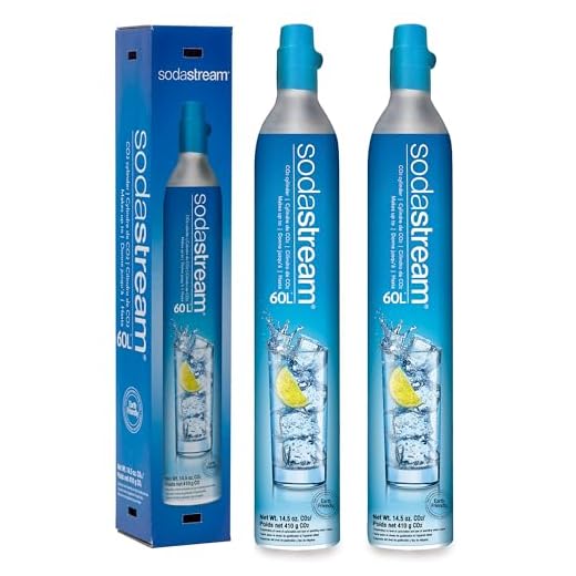 SodaStream CO2 Gas Refill Pack - 2 Cylinders, BLUE Screw-in System - Use box to return your empty cylinders and earn an Amazon.com Gift Card - Compatible with Fizzi, OneTouch, Jet, Spirit, Penguin