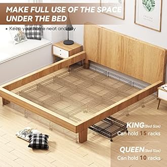 Under Bed Storage Containers with Wheels - Shoe Storage Organizer Drawer, Tool-free Assembly Metal Underbed Storage Containers for Bedroom Clothes, Shoes, Blankets - 2 Pack