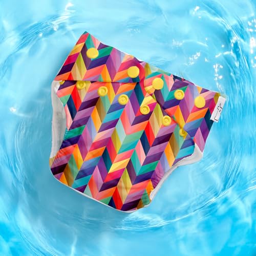 Image of SuperBottoms Swimming Diapers for Babies & Toddlers - Reusable & Adjustable Swim Diapers - Washable Cloth Diapers - Skin Friendly Fabric - Easy to Clean - Fits 3M - 3Y