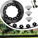 Bordure de Jardin Flexible 10m, Hauteur 5cm, avec 30 Piquets, 1 connecteur et 1 Petite Pel...