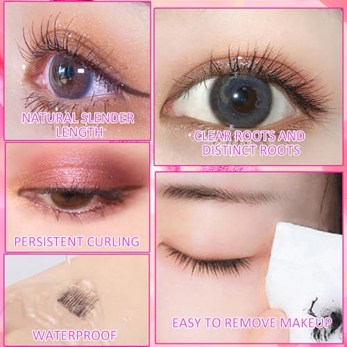 2 Pack Black Long Lasting Eyelash Mascara, 4D Silk Fiber Lash Mascara, Waterproof Smudge-Proof Mascara, Thickening Lengthening Mascara, for Longer & Thicker Lashes, Fashion Starry Sky Packaging (8g) - Image 6