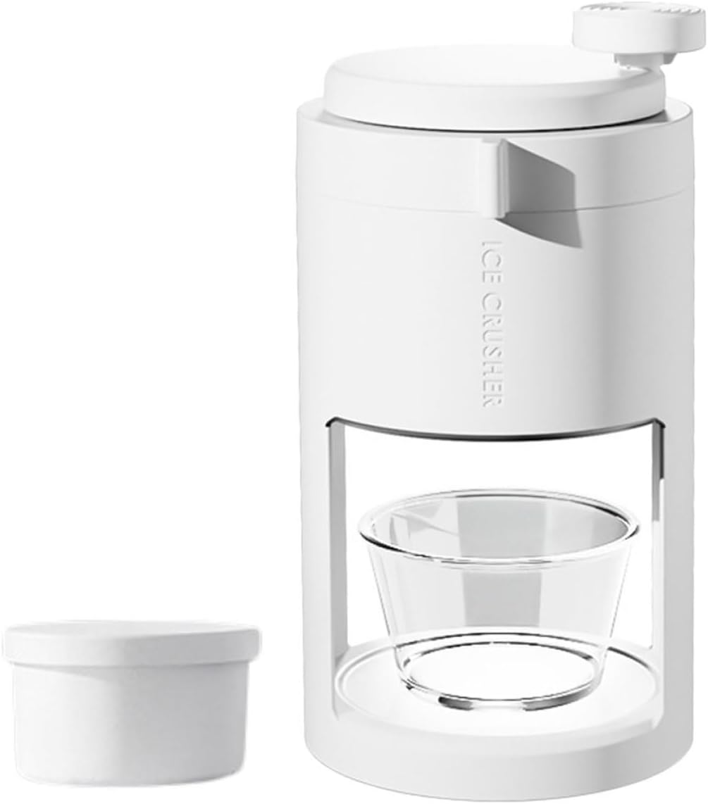 Mipcase Manual Shaving Ice Machine Home Ice Maker Countertop Slushy Machine Mold Crusher Shave Ice Machine Shaved Manual Ice Slush Machine Ice Maker Machine Kitchen Gadget White