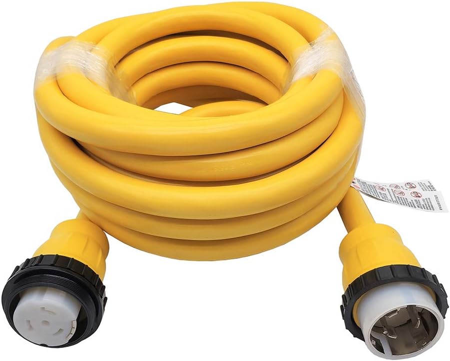 Parkworld Marine Shore Power Extension Cord 50 AMP SS2-50P to SS2-50R, Marine Shore Power Cord SS2-50 Male to Female 50A 125V/250V (36FT)