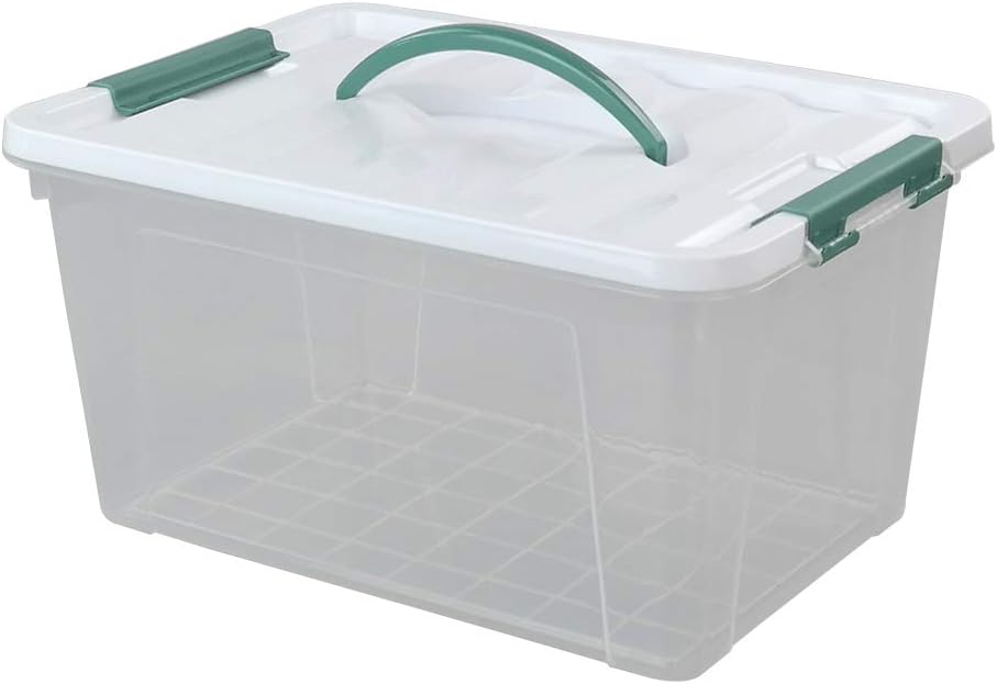 Whitefurze Space Master Clear Plastic Storage Box With Lid, 11L, Set of ...