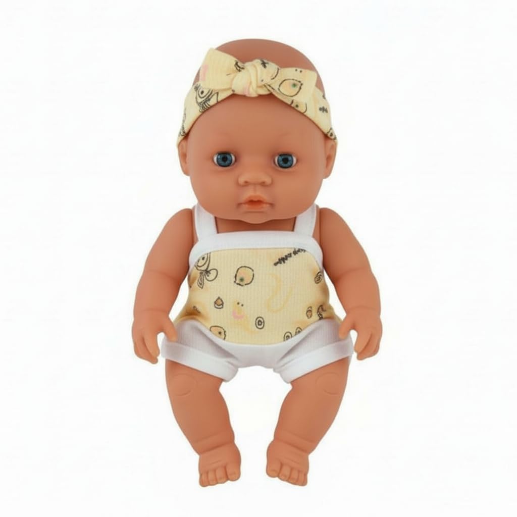 FunBlast Realistic Baby Doll Toy – 19 CM Dolls with Rotatable Legs & Arms, Cute Baby Doll Toys, Educational Pretend Play Doll for Kids, Girls & Boys (Yellow-)-image-22