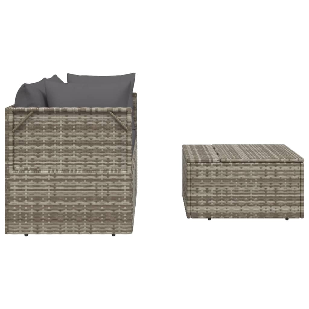 air lounge,poltrone gonfiabili da esterno,Set Divani da Giardino 3 pz con Cuscini in Polyrattan GrigioAdatto per giardino, patio, soggiorno