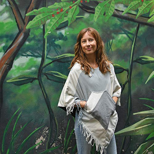 virblatt - Mens Poncho Hooded | 100% cotton & Reversible | Mexican Poncho Men Baja Hoodie Summer Pancho Men Cape Cowboy2