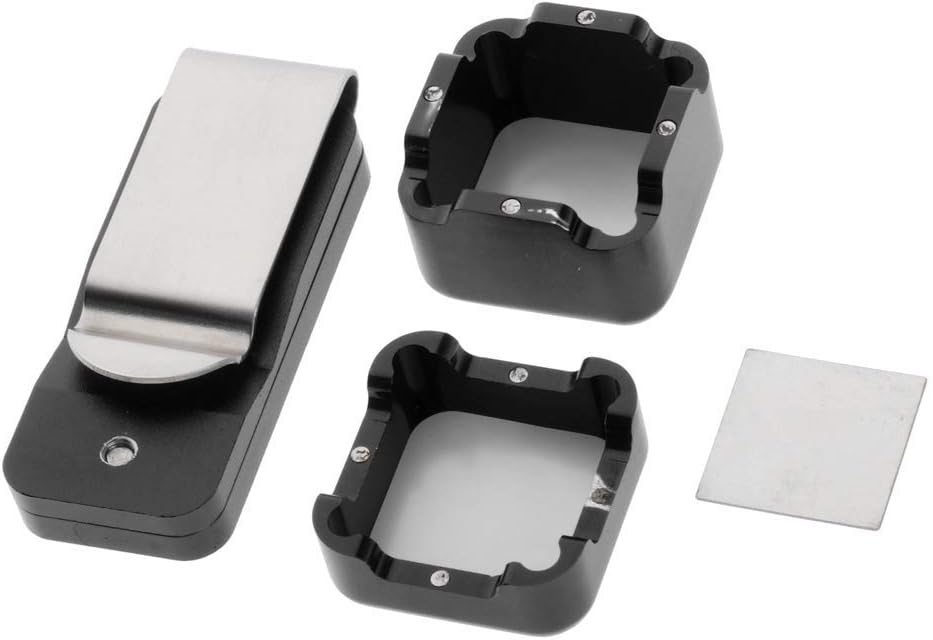 Magnetic Pool Cue Chalk Holder with Clip - Lightweight Aluminum Billiards Snooker Stick Tip Chalk Case - Black