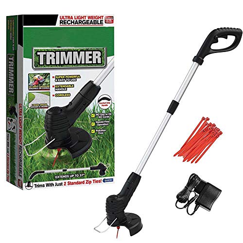 BDWN Cordless Electric Strimmer Handheld Grass Lawn Mower Lightweight Telescopic Cutters Grass Cutters Hedge Trimmers for Lawn Care Home Garden DIY Tools, 15 cm Cutting Width (S)
