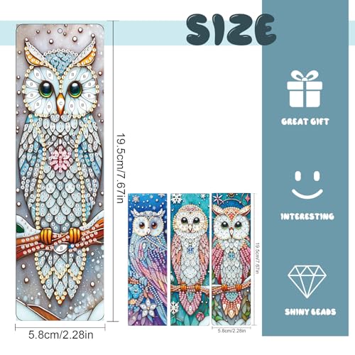 Marque-pages 5D forme de hibou : ne perdez plus votre page dans vos livres
