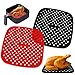 2 Stück Luftfritteuse Matten,Luftfritteuse Pad,Luftfritteuse Silikon Liners,Silikon Air Fryer Liner,Luftfritteusen Einlagen,Luftfritteus Papier für Air Fryer Dampfkorb Mikrowellen, Schwarz + Rot
