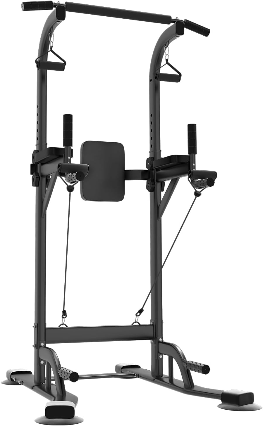 HTK Power Tower Pull Up Bar Station Adjustable Backrest