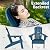 Plawdlik Folding Adirondack Chair, SGS Tested, Wooden Textured with Cup Holder, Heavy All-Weather HDPE Comfortable Set Poolside Backyard Lawn Navy Blue
