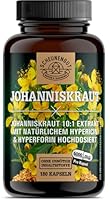 Johanniskraut Kapseln -180 Stück je 5000mg- WICHTIG: 10:1 Extrakt (=5000mg reines Johanniskraut) PLUS Hypericin & Hyperforin I Zertifiziert Laborgeprüft & Vegan -DE- SCHEUNENGUT®