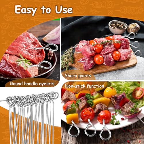 Rouladennadeln 80er Set, 10.5-11cm Rouladennadeln Edelstahl Rostfrei, Wiederverwendbar Stabil Spieße Edelstahl für Rouladenspieße, Meeresfrüchte und Gemüse, Silber
