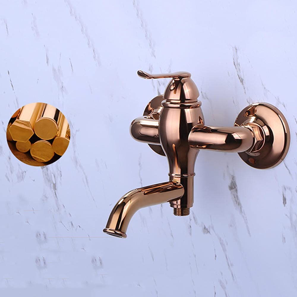 Miscelatore per Bidet e WC da Parete, Kit di spruzzatura, doccetta Manuale Marrone Antico, Set di rubinetti con Maniglia Singola e Doccia - A (A)