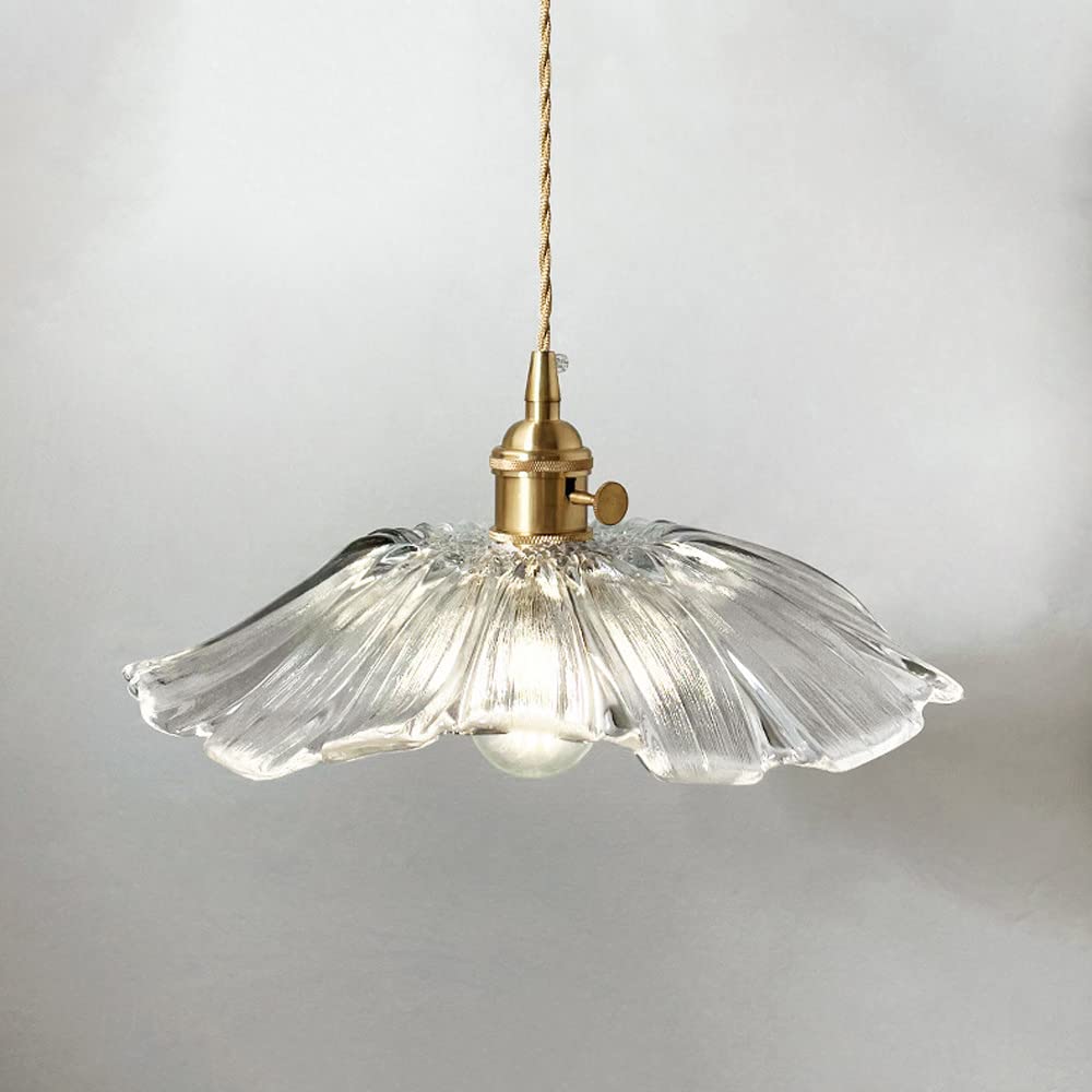 Lustre suspendu en verre à fleurs avec suspension moderne pour cuisine et salle à manger