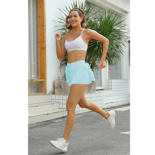 Image of Flowy Athletic Shorts for Women Running Tennis Butterfly Shorts Girls 2-in-1 Double Layer Quick-Drying Comfy Shorts