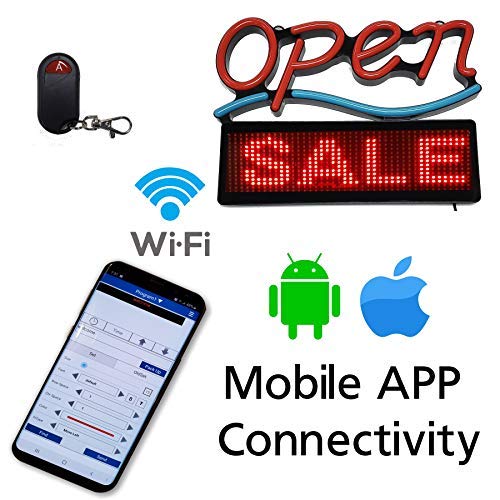 Maxlit 21'' X 16'' Open Business Sign With Programmable Scrolling Message Display (Red, 21'' X 16'') #TOP5